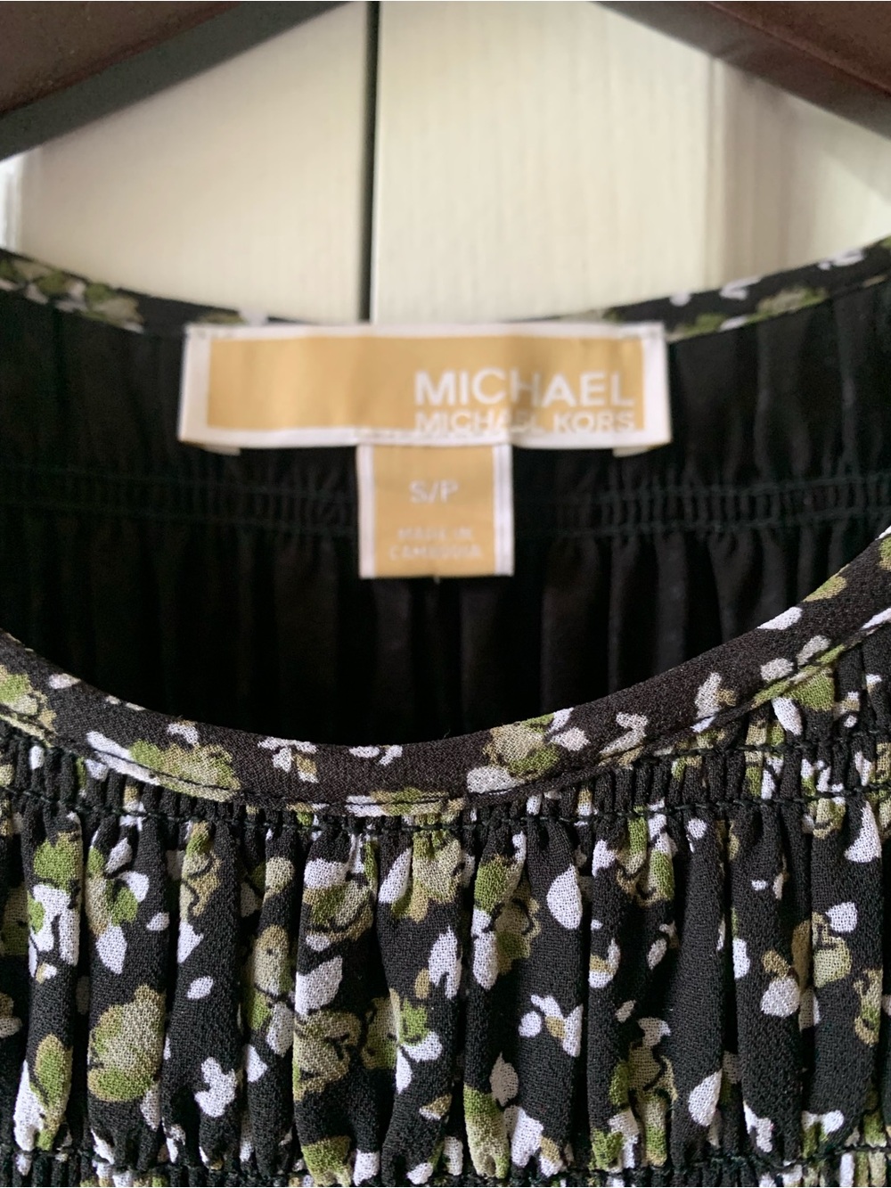 Michael Kors Floral Print Smocked Georgette Maxi Dress - Picture 3 of 7